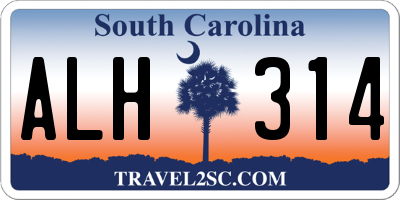 SC license plate ALH314