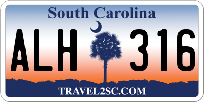 SC license plate ALH316