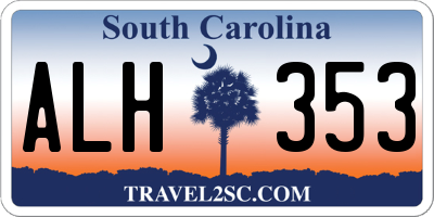 SC license plate ALH353