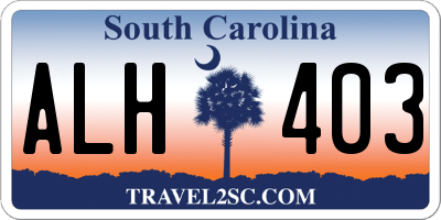 SC license plate ALH403