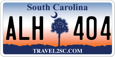 SC license plate ALH404