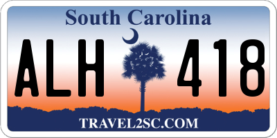SC license plate ALH418