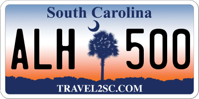 SC license plate ALH500