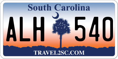 SC license plate ALH540