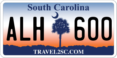 SC license plate ALH600