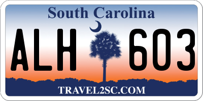 SC license plate ALH603