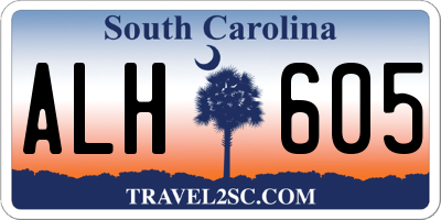 SC license plate ALH605