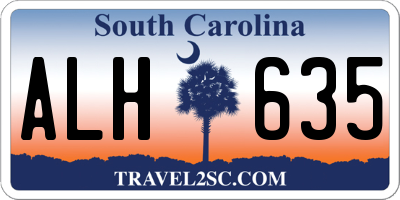 SC license plate ALH635
