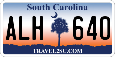 SC license plate ALH640