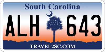 SC license plate ALH643