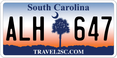 SC license plate ALH647