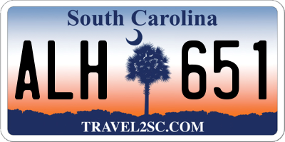 SC license plate ALH651