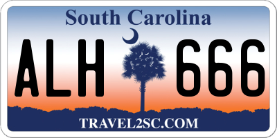 SC license plate ALH666