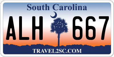 SC license plate ALH667
