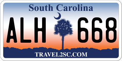SC license plate ALH668