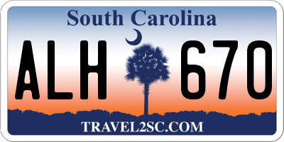 SC license plate ALH670