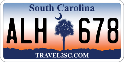 SC license plate ALH678