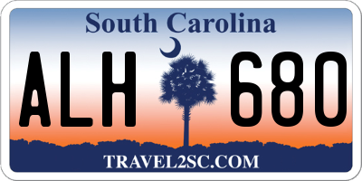 SC license plate ALH680