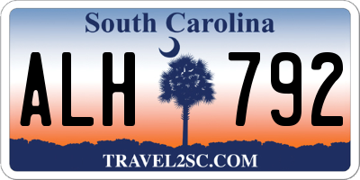 SC license plate ALH792
