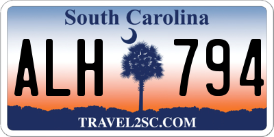 SC license plate ALH794