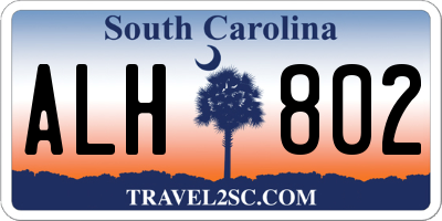 SC license plate ALH802