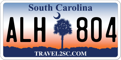 SC license plate ALH804