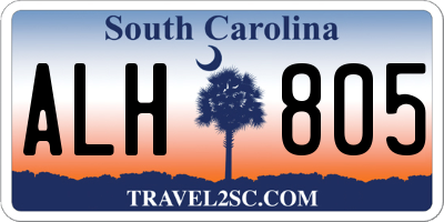 SC license plate ALH805