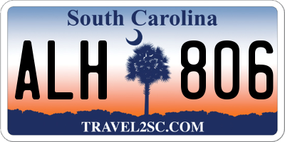 SC license plate ALH806