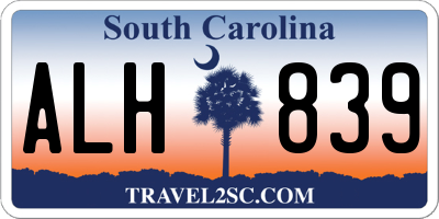 SC license plate ALH839