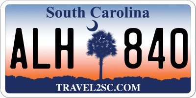 SC license plate ALH840