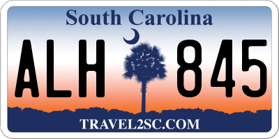 SC license plate ALH845
