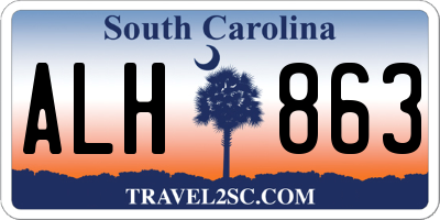 SC license plate ALH863