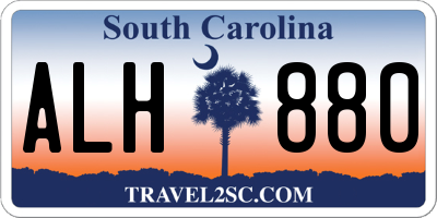 SC license plate ALH880