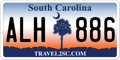 SC license plate ALH886