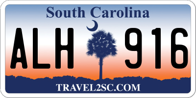 SC license plate ALH916