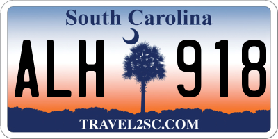 SC license plate ALH918