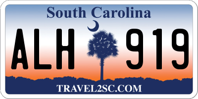 SC license plate ALH919