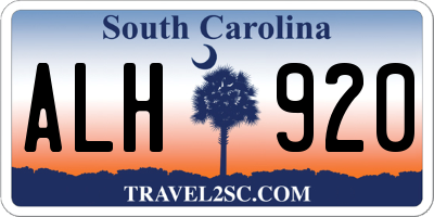 SC license plate ALH920