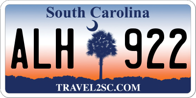 SC license plate ALH922
