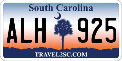 SC license plate ALH925