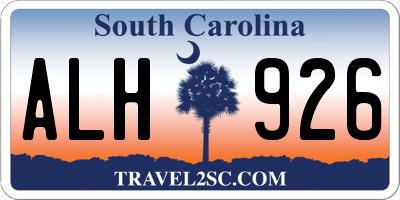 SC license plate ALH926