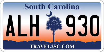 SC license plate ALH930