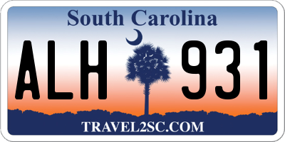 SC license plate ALH931