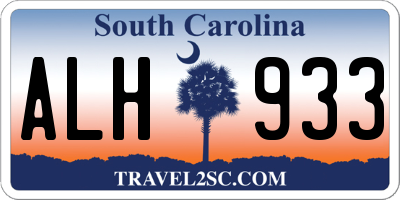 SC license plate ALH933