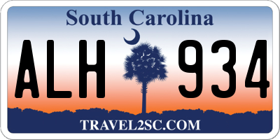 SC license plate ALH934