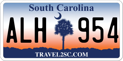 SC license plate ALH954