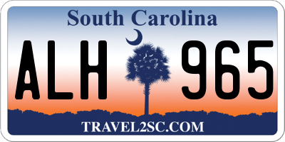 SC license plate ALH965