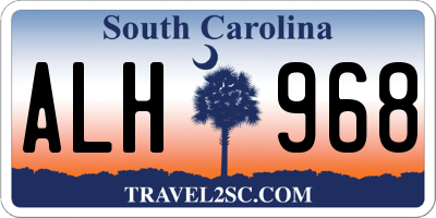 SC license plate ALH968