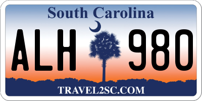 SC license plate ALH980