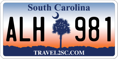 SC license plate ALH981